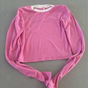 SKIMS Ribbed Long Sleeve Tee in Pink
